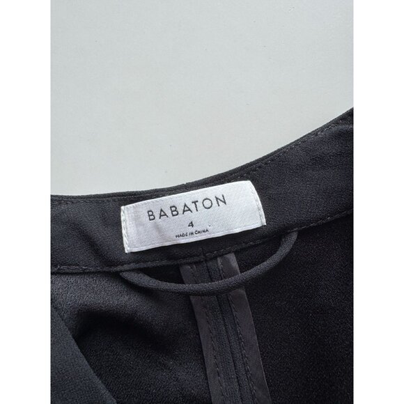 Aritzia BABATON Power Waist Black Crepe Open Cropped Blazer Jacket, Size 4 - Picture 9 of 15